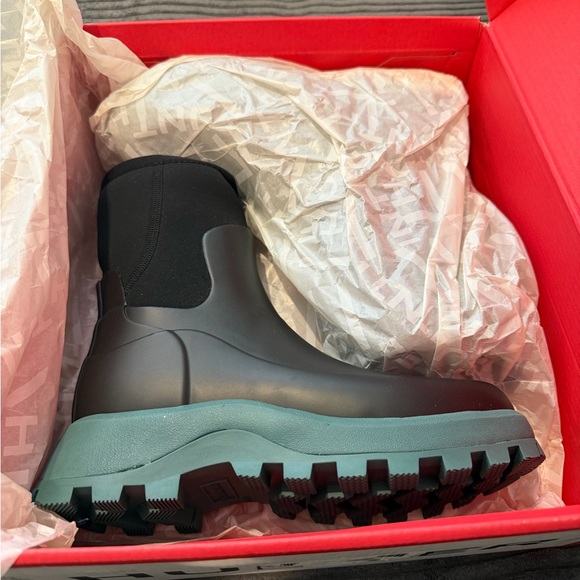 Hunter City Explorer Short Boot Black/Teal Tempo 6 M - Picture 4 of 6